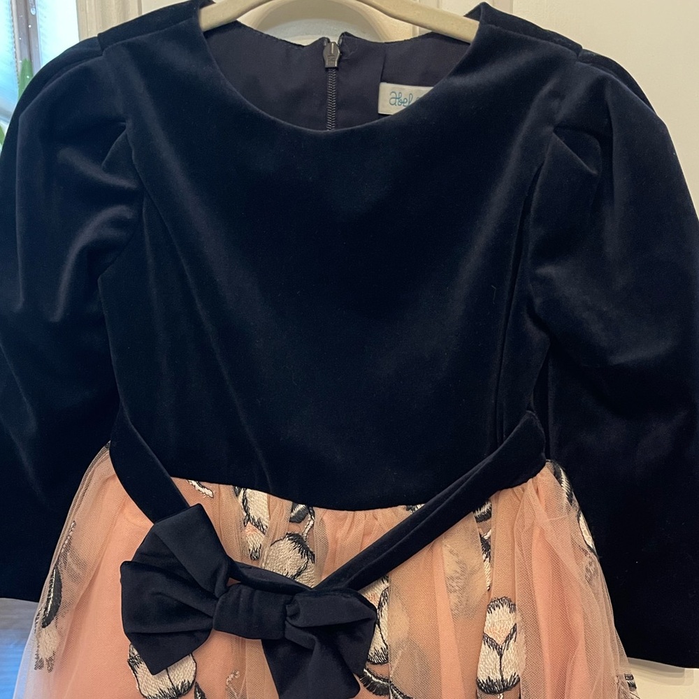 Abel &Lula Elegant Navy Blue  and Pink Kids Dress NWT